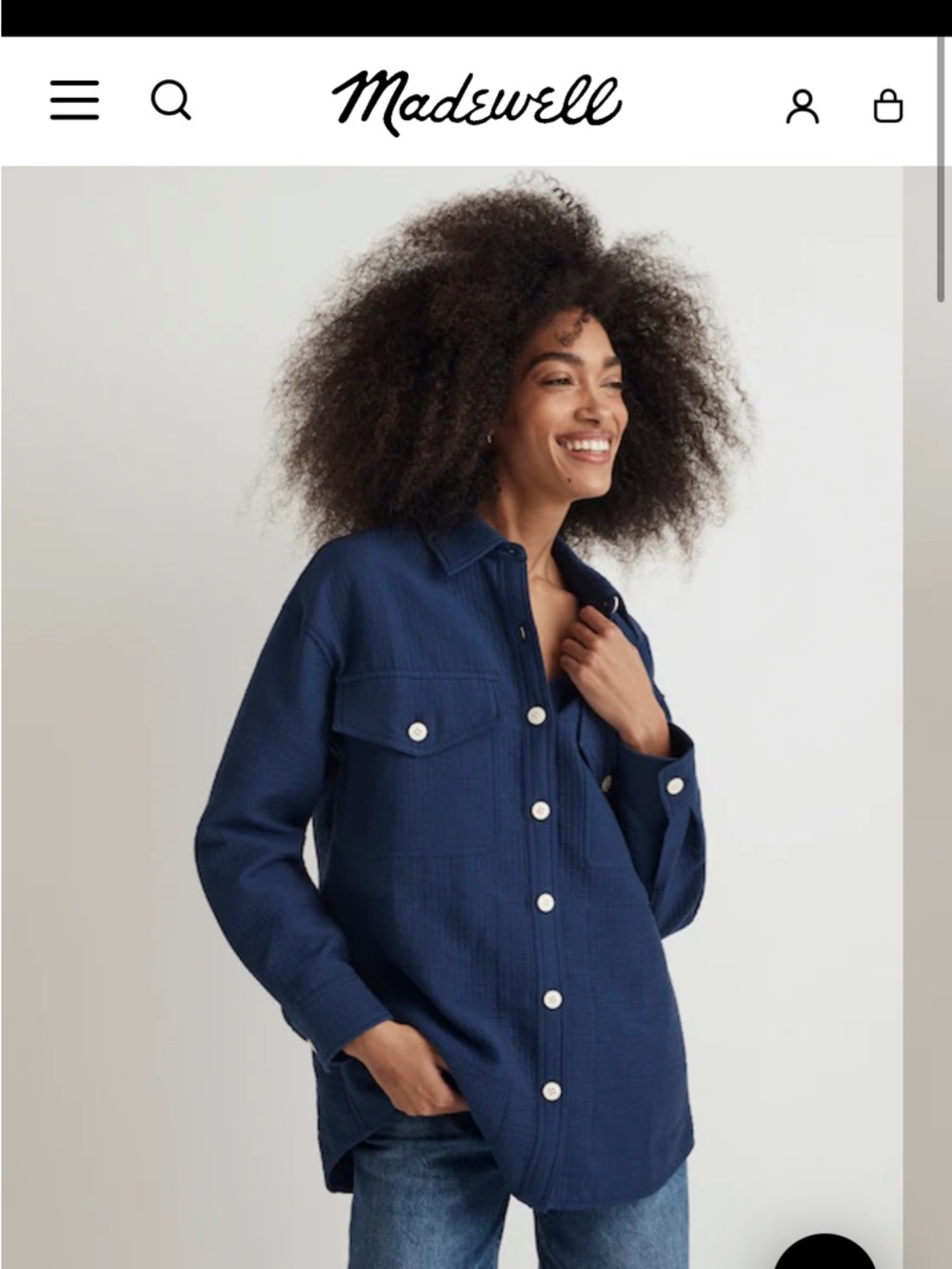 NWT Madewell Oversized Shirt Jacket